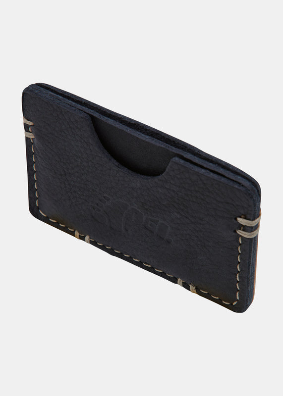 Yogi Leather Card Holder - Black - Angle