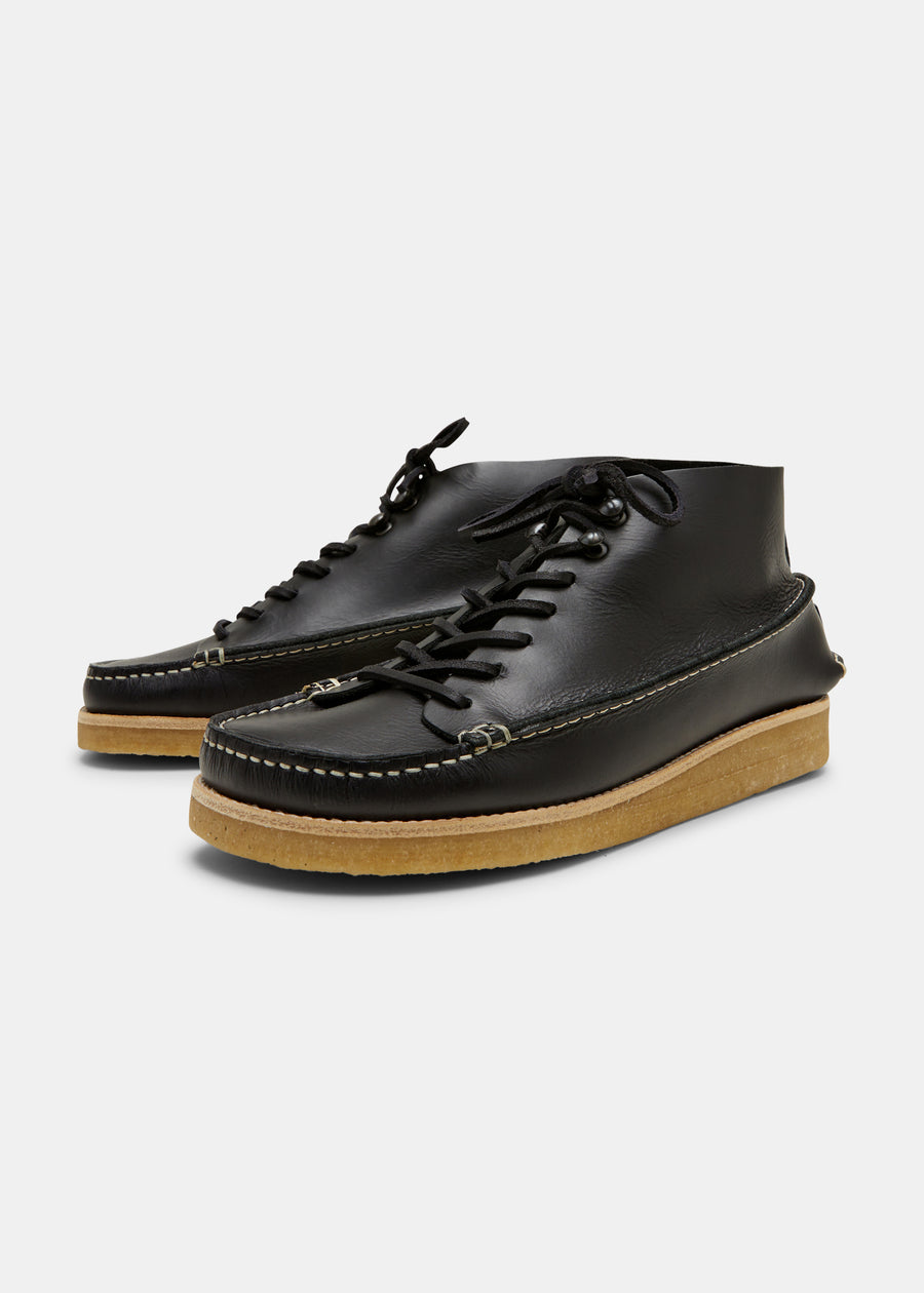 Fairfield Leather Lace Hooks Boot On Crepe - Black