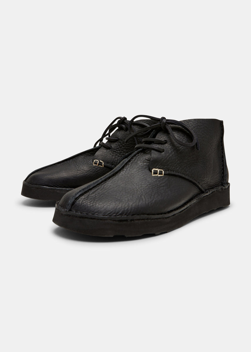 Mens black leather wallabees sales