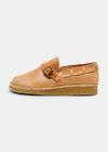 Yogi Corso Vegan Tan Leather Buckle Monk Shoe on Crepe - Natural - Side