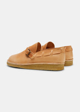 Load image into Gallery viewer, Yogi Corso Vegan Tan Leather Buckle Monk Shoe on Crepe - Natural - Back
