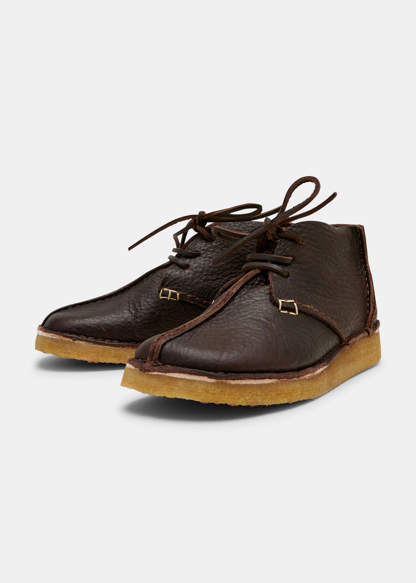 Clarks desert trek hi cola leather sale