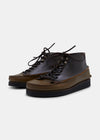 Yogi Fairfield Rev/Leather Lace Hooks Boots On Crepe - Olive - Angle
