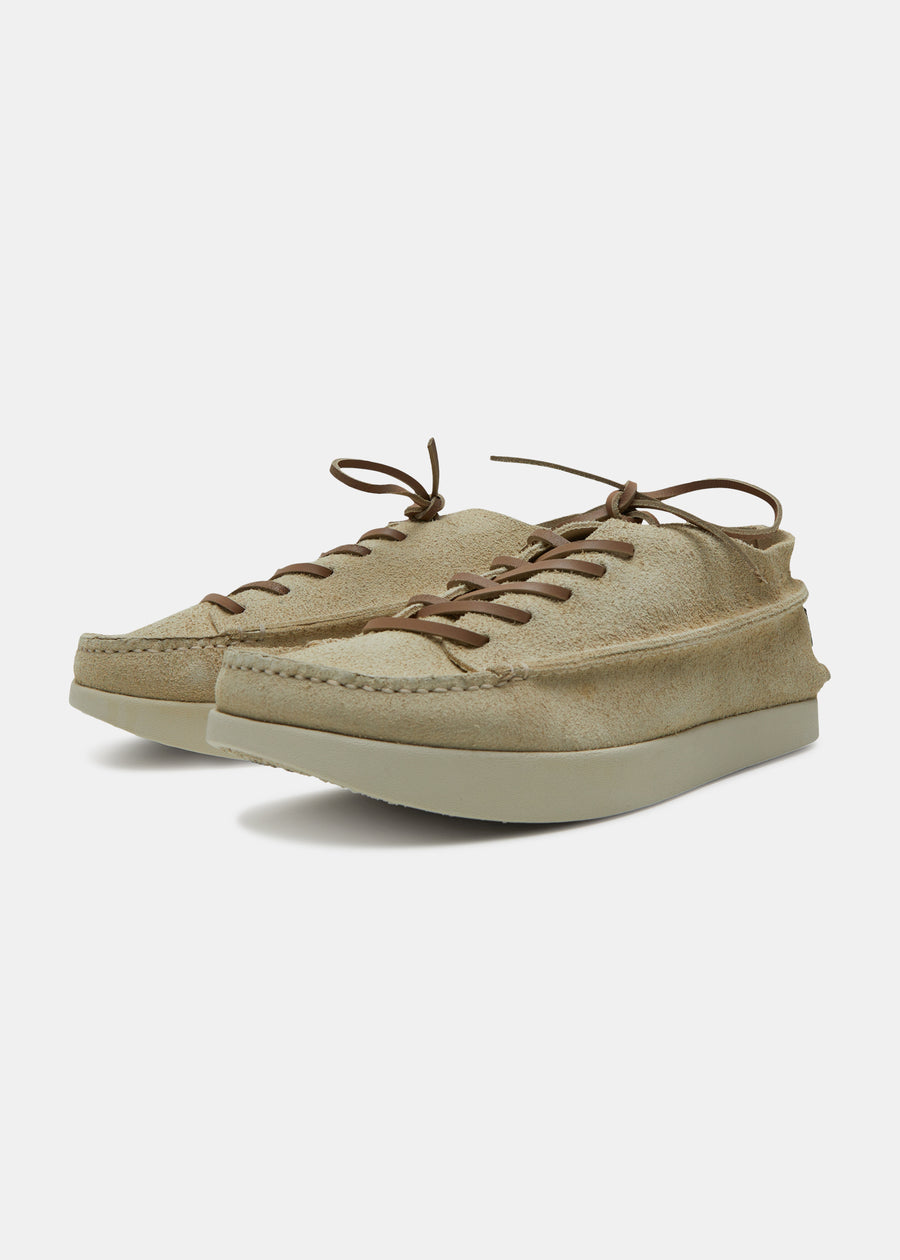 Finn Suede Lace Up Shoe On Negative Heel - Hairy Sand