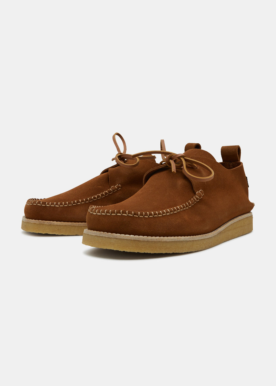 Lawson Suede Moccasin Shoe On Crepe Outsole - Cola Brown
