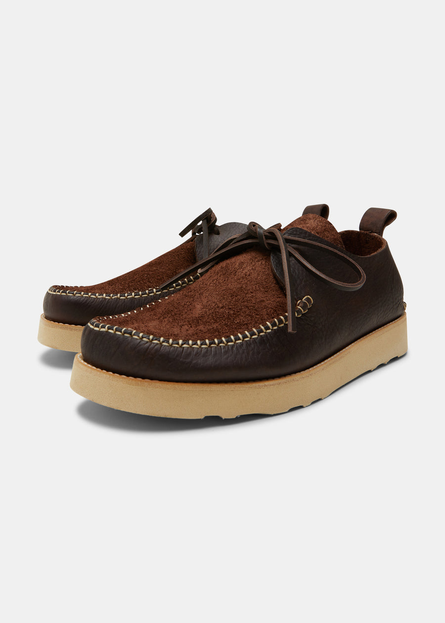 Lawson III Reverse Tumbled Leather Moccasin Shoe On EVA Outsole - Dark Brown