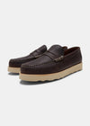 Rudy II Tumbled Leather Loafer - Dark Brown - Angle