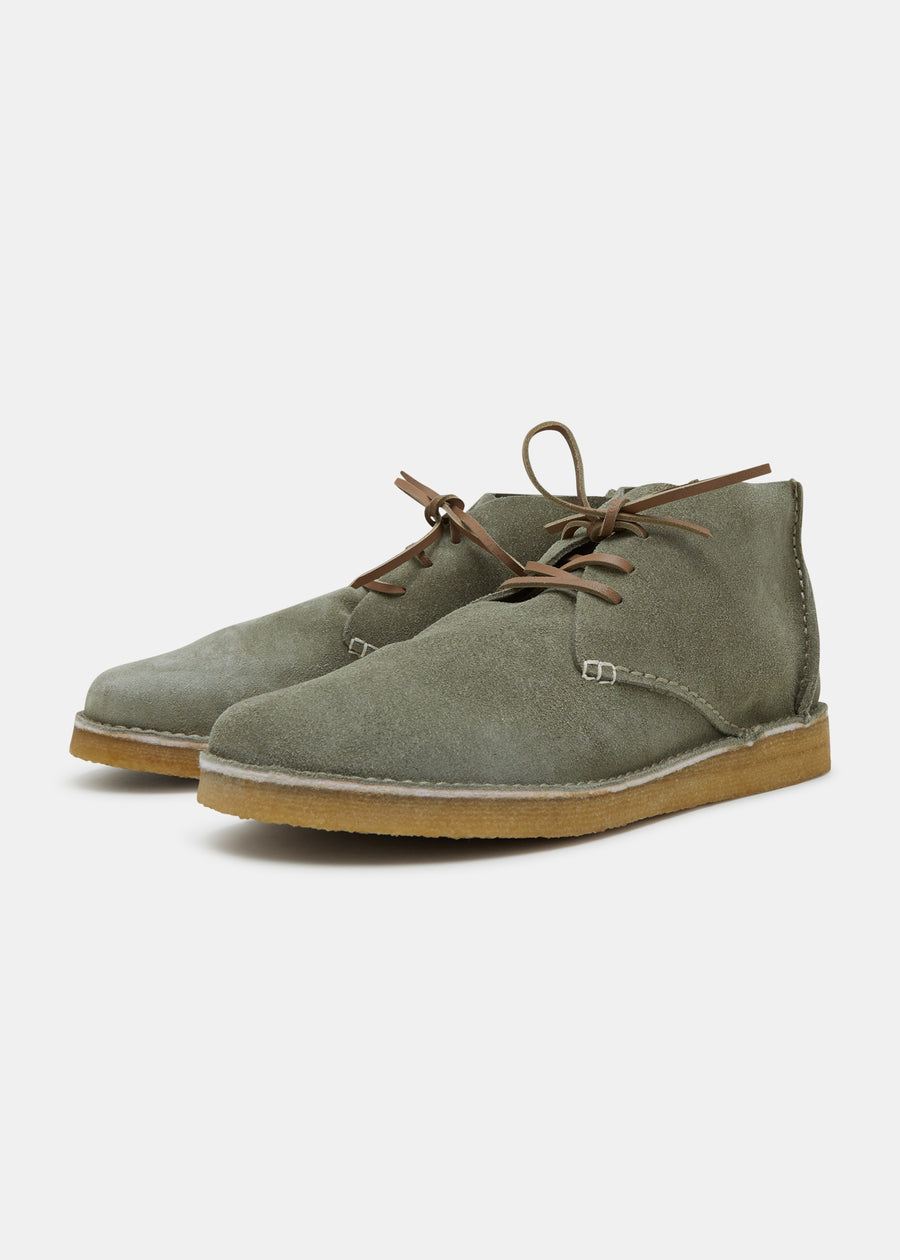 Glenn Suede Boot On Crepe Outsole  - Sage Green