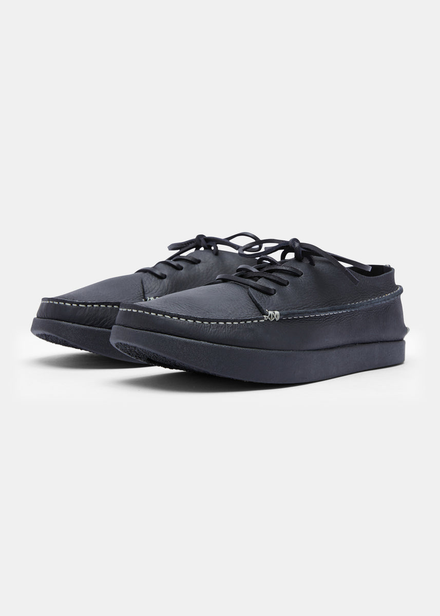 Finn II Leather Shoe On Negative Heel Black Mono Yogi Footwear
