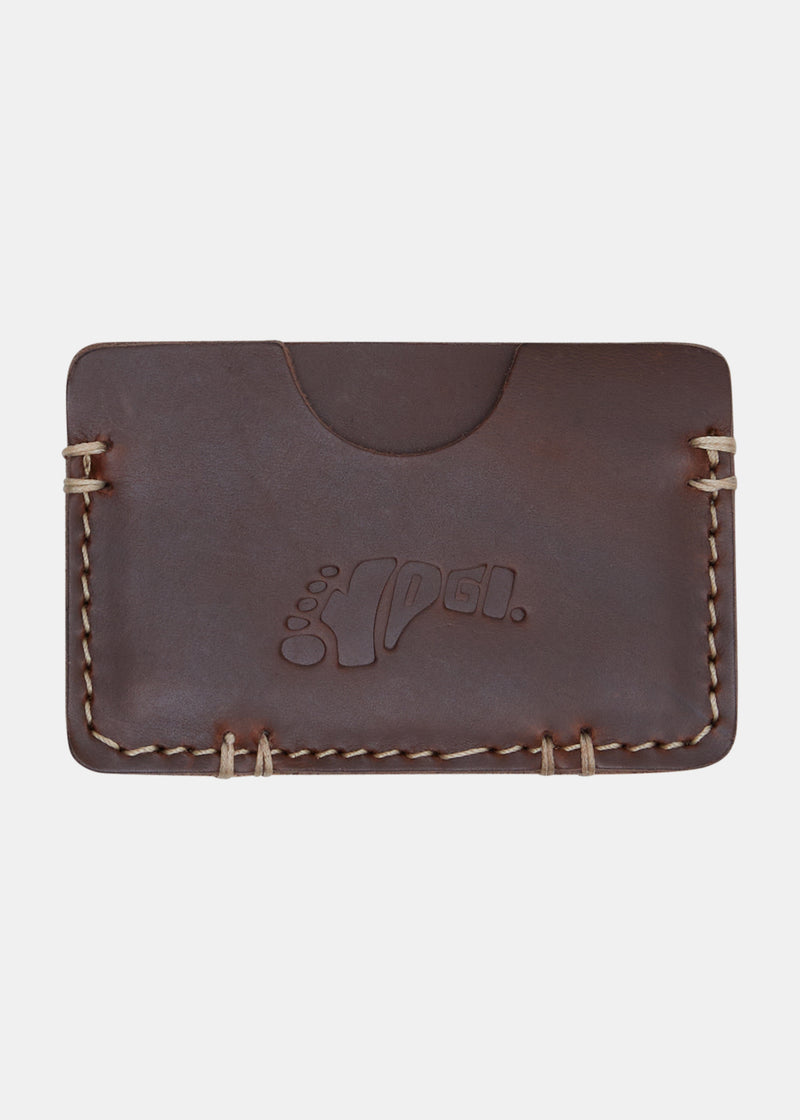 Load image into Gallery viewer, Yogi Leather Card Holder - Brown - Detail
