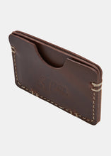 Load image into Gallery viewer, Yogi Leather Card Holder - Brown - Angle
