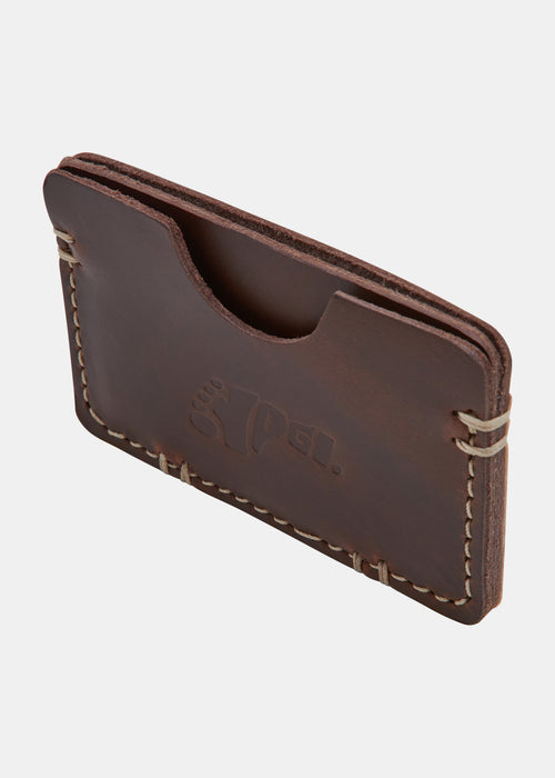 Yogi Leather Card Holder - Brown - Angle