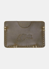 Load image into Gallery viewer, Yogi Leather Card Holder - Moss Green - Front
