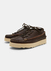 Yogi Finn Three Womens Textured Ostrich Leather On Eva - Dark Brown - Angle
