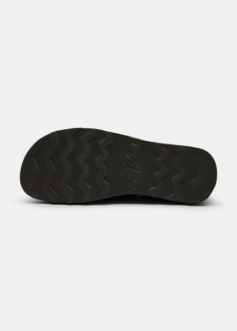 Load image into Gallery viewer, Yogi Corso Two Womens Ostrich Leather Buckle Monk Shoe on Eva - Dark Brown - Sole
