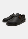 Yogi Corso Leather Buckle Monk Shoe On Crepe - Black - Angle