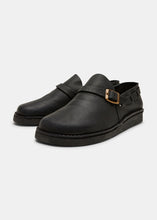 Load image into Gallery viewer, Yogi Corso Leather Buckle Monk Shoe On Crepe - Black - Angle
