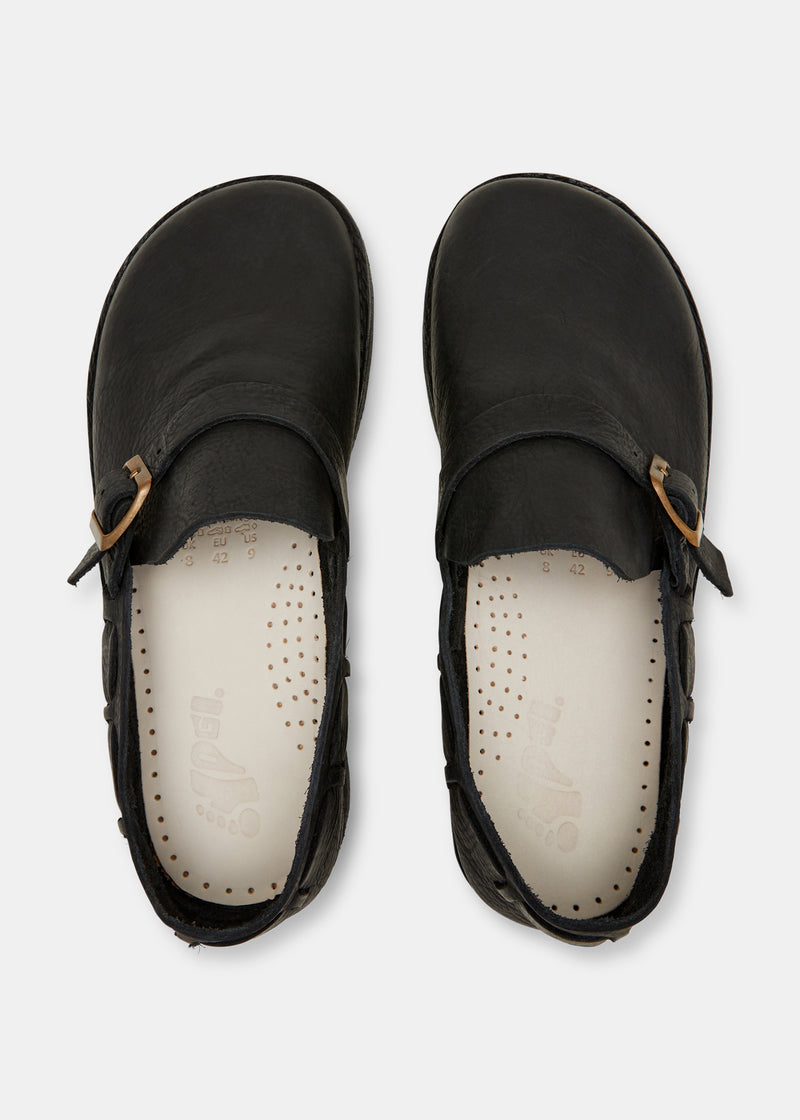 Load image into Gallery viewer, Yogi Corso Leather Buckle Monk Shoe On Crepe - Black - Sole
