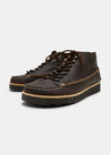 Yogi Fairfield Leather Lace Hooks Boot On Eva - Dark Brown - Angle