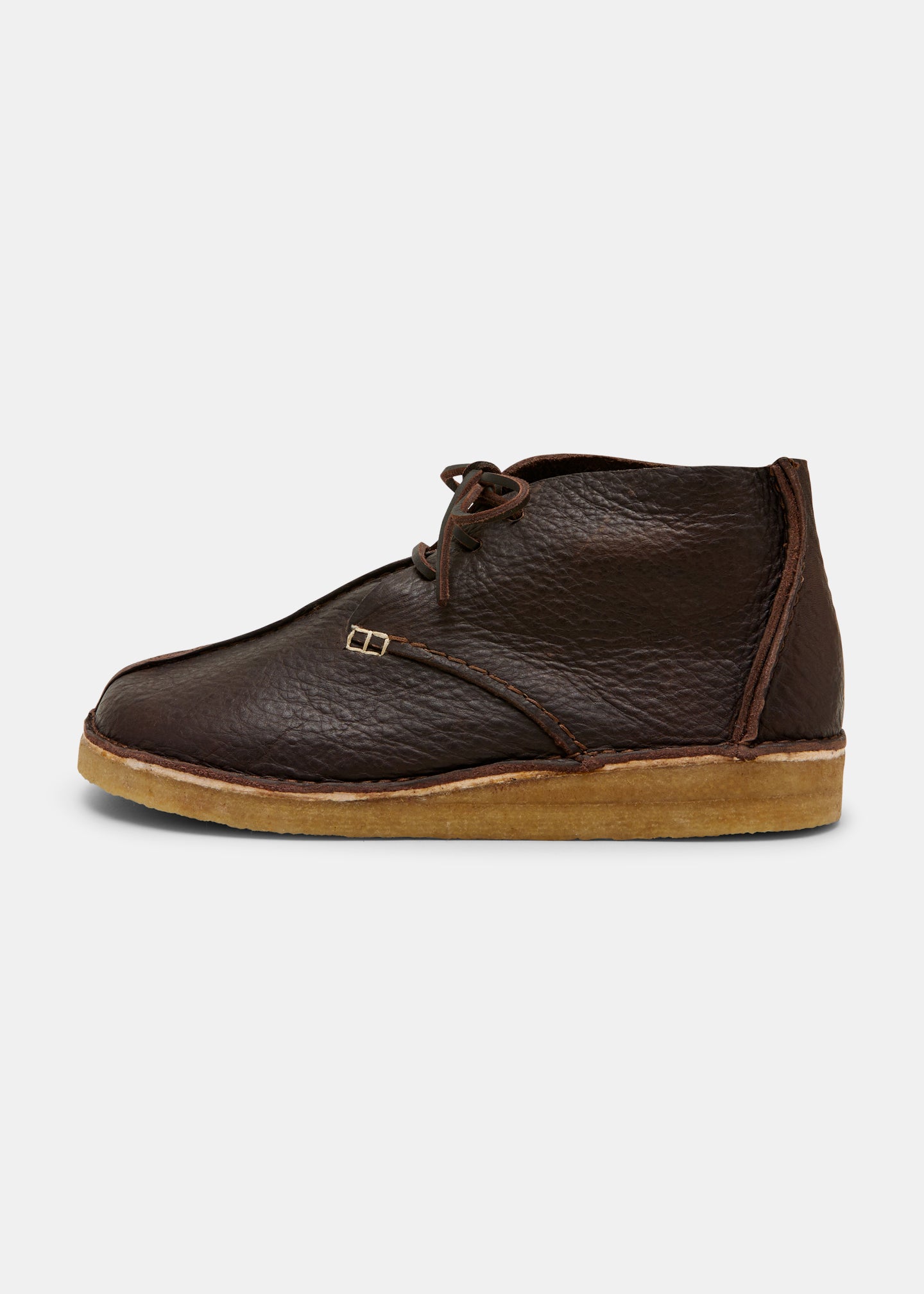 Yogi Glenn Centre Seam Textured Ostrich Leather Boot - Dark Brown - Side 