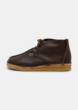 Load image into Gallery viewer, Yogi Glenn Centre Seam Textured Ostrich Leather Boot - Dark Brown - Side 
