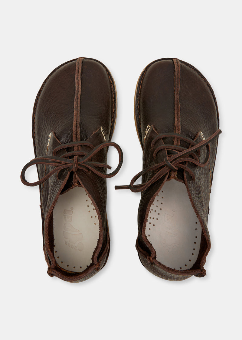 Load image into Gallery viewer, Yogi Glenn Centre Seam Textured Ostrich Leather Boot - Dark Brown - Sole
