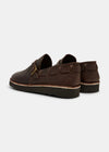 Yogi Corso II Ostrich Leather Buckle Monk Shoe On Eva - Dark Brown - Back