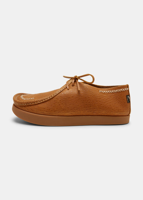 Yogi Willard Textured Ostrich Leather Shoe - Honey - Side