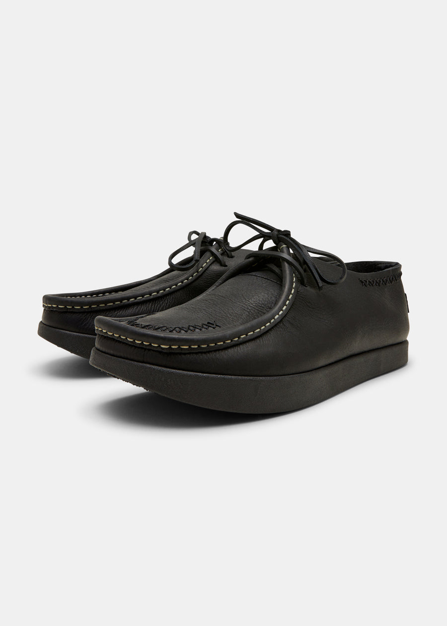 Willard Stitch Tumbled Leather Shoe - Black