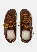 Load image into Gallery viewer, Yogi Finn Leather Lace Up Shoe on Crepe - Brown - Top
