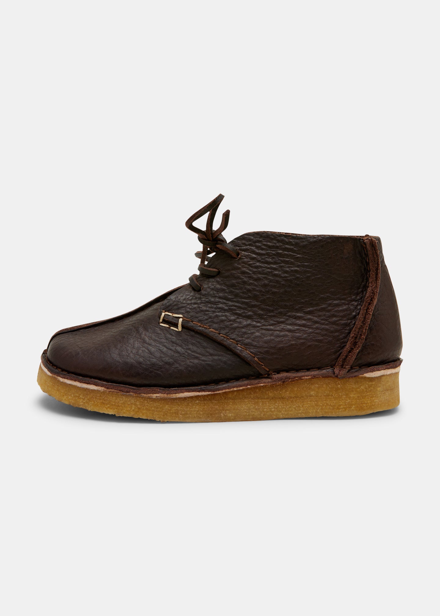 Yogi Glenn Womens Centre Seam Ostrich Leather Boot - Dark Brown - Side