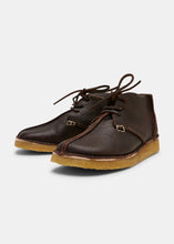 Load image into Gallery viewer, Yogi Glenn Womens Centre Seam Ostrich Leather Boot - Dark Brown - Angle
