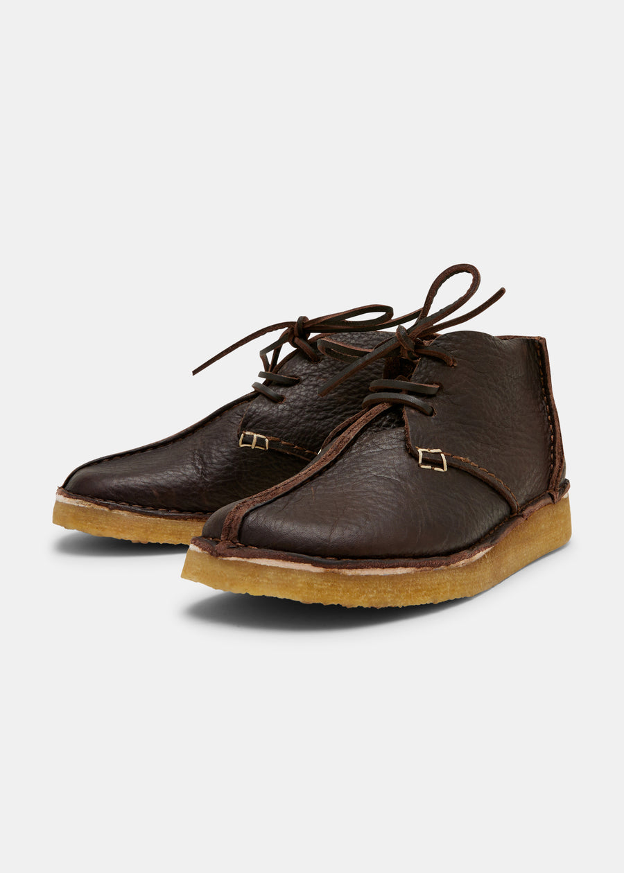 Glenn Women's Centre Seam Ostrich Leather Boot - Dark Brown