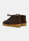 Yogi Glenn Womens Centre Seam Ostrich Leather Boot - Dark Brown - Back