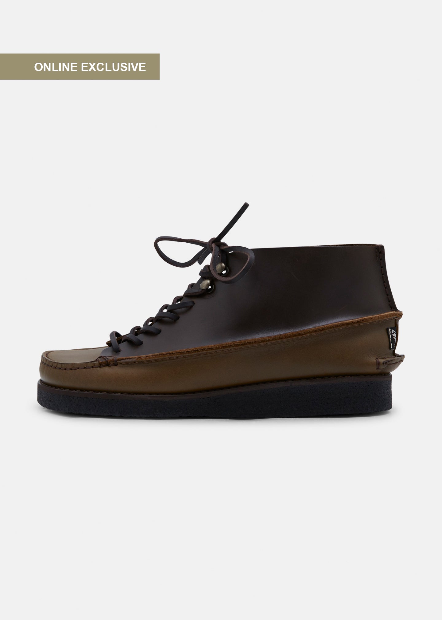 Yogi Fairfield Rev/Leather Lace Hooks Boots On Crepe - Olive - Side