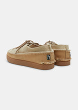 Load image into Gallery viewer, Finn Suede &amp; Nubuck Lace Up Shoe On Negative Heel - Sand/Stone
