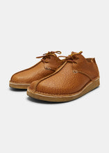 Load image into Gallery viewer, Yogi Caden Centre Seam Textured Ostrich Leather Shoe - Honey - Angle
