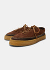 Loaf Leather Shoe On Crepe Cupsole - Dark Brown - Angle
