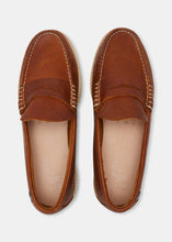 Load image into Gallery viewer, Yogi Rudy II Tumbled Leather Loafer - Chestnut Brown - Top
