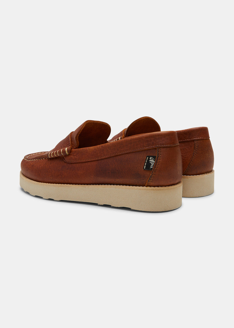 Load image into Gallery viewer, Yogi Rudy II Tumbled Leather Loafer - Chestnut Brown - Sole
