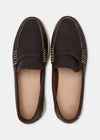 Rudy II Tumbled Leather Loafer - Dark Brown - Top