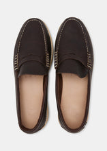 Load image into Gallery viewer, Rudy II Tumbled Leather Loafer - Dark Brown - Top
