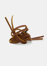 Load image into Gallery viewer, Yogi Leather Laces 90cm - Brown/Yellow - Detail
