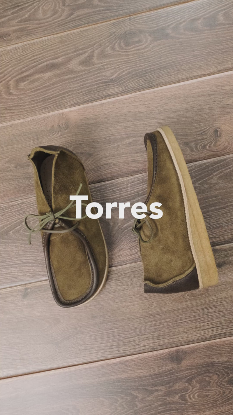 Yogi Torres LeatherSuede Boot on Crepe - Moss Green - Video