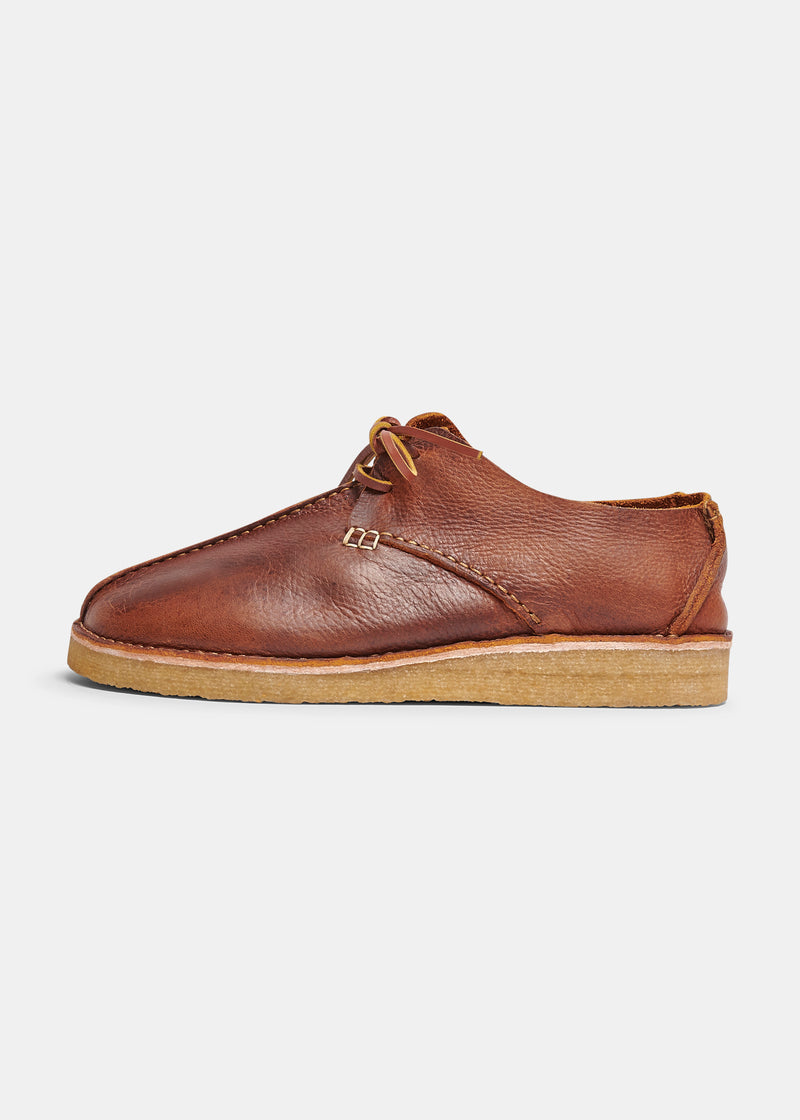 Load image into Gallery viewer, Caden Centre Seam Leather Shoe on Crepe - Chestnut Brown
