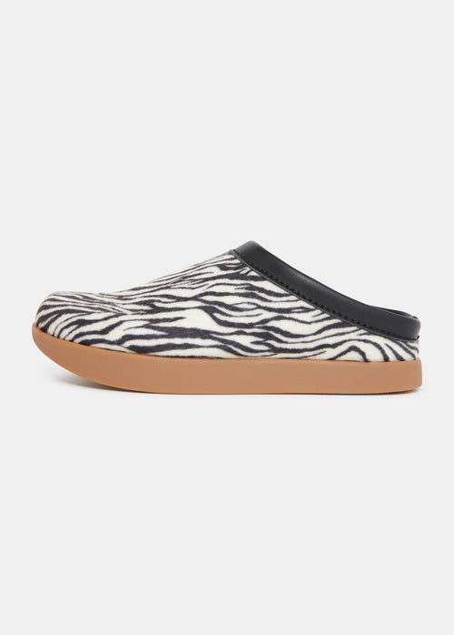 Floyd Animal Print Women's Mule On Negative Heel - Zebra