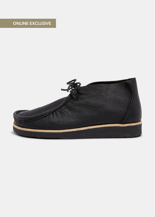 Torres Leather Chukka Boot On Crepe - Black Mono
