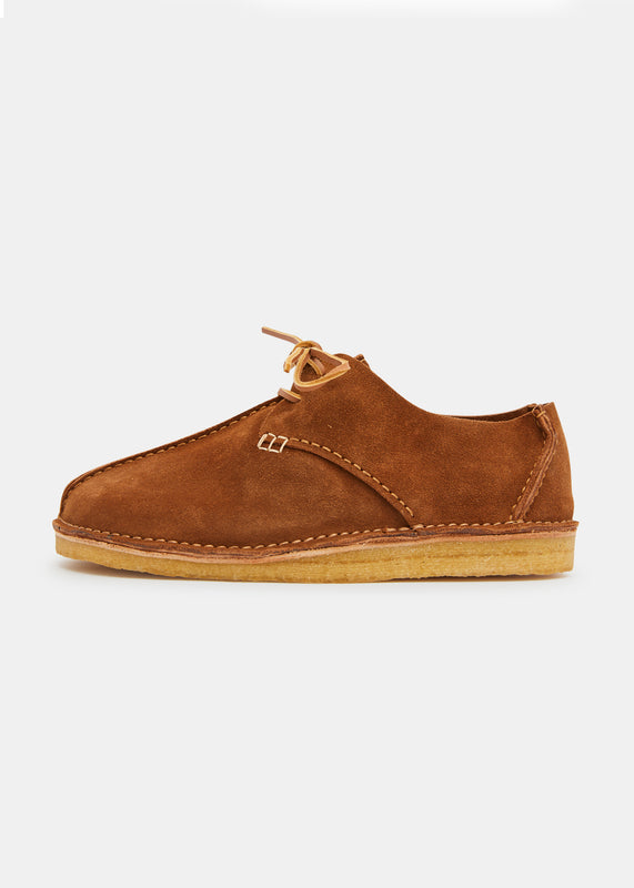 Yogi Caden Centre Seam Suede Shoe on Crepe - Cola Brown - Side