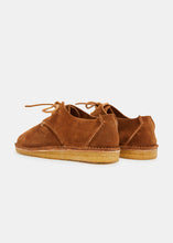 Load image into Gallery viewer, Yogi Caden Centre Seam Suede Shoe on Crepe - Cola Brown - Back
