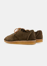 Load image into Gallery viewer, Yogi Caden Centre Seam Suede Shoe on Crepe - Olive - Back
